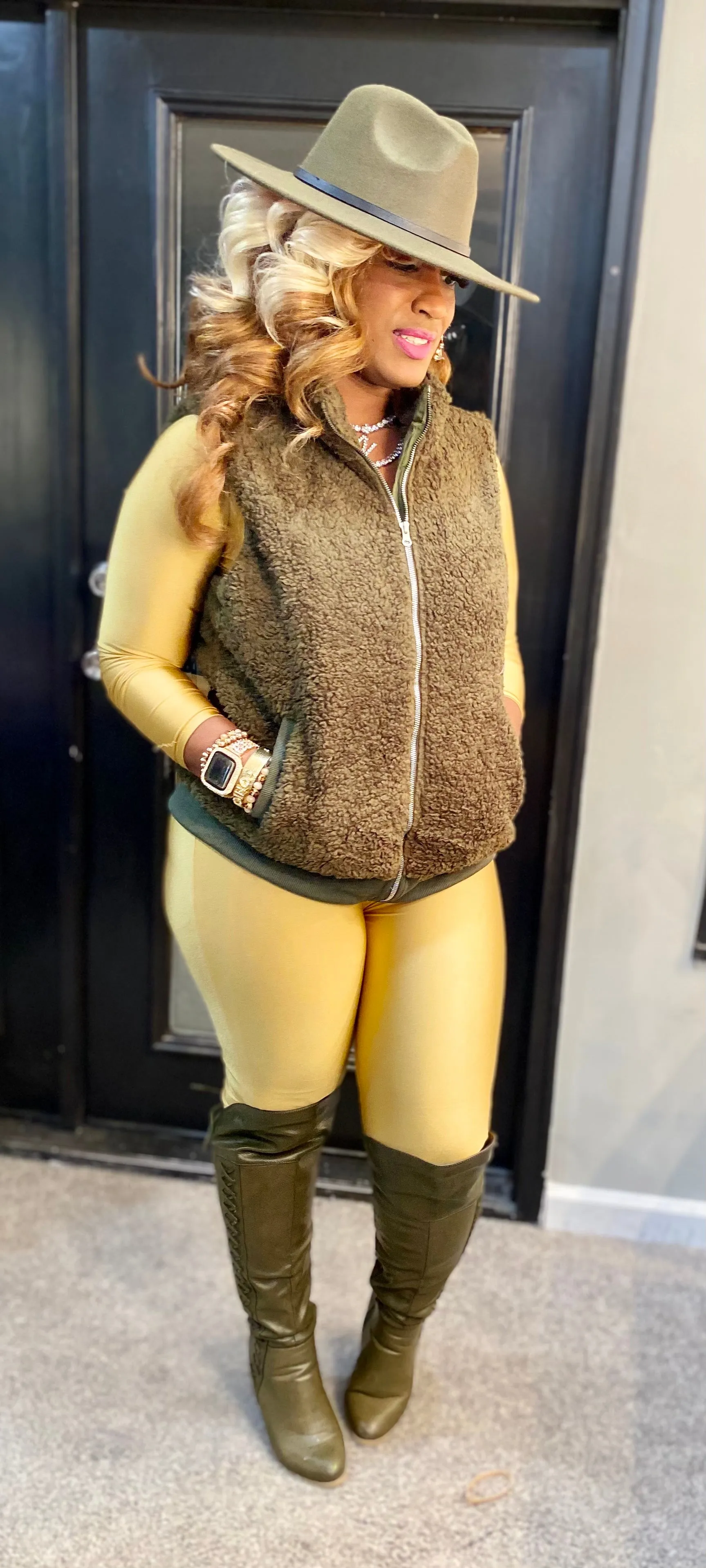 THE LUXE NK GLAM CASUAL FLEECE VEST - NK148