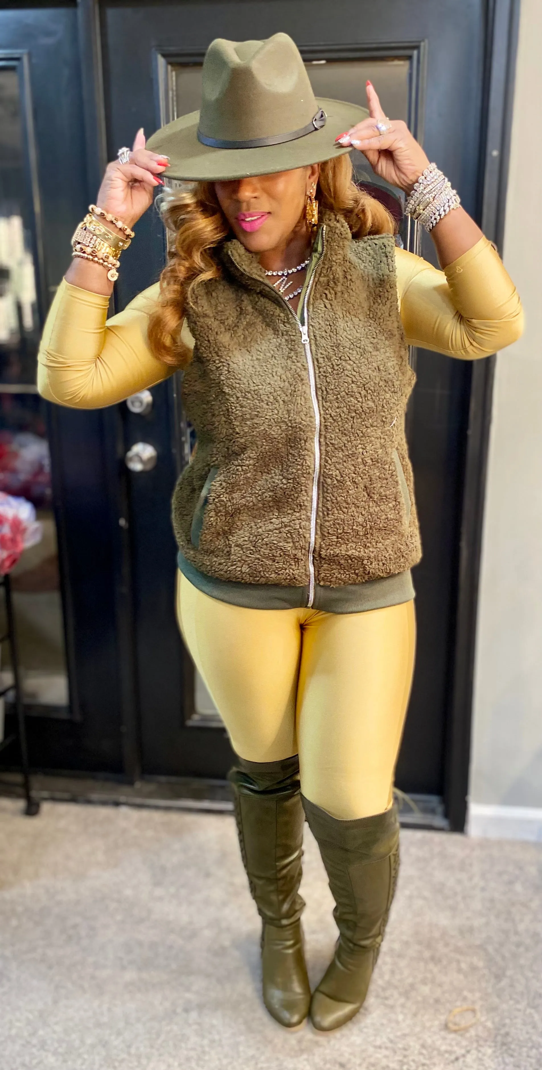 THE LUXE NK GLAM CASUAL FLEECE VEST - NK148