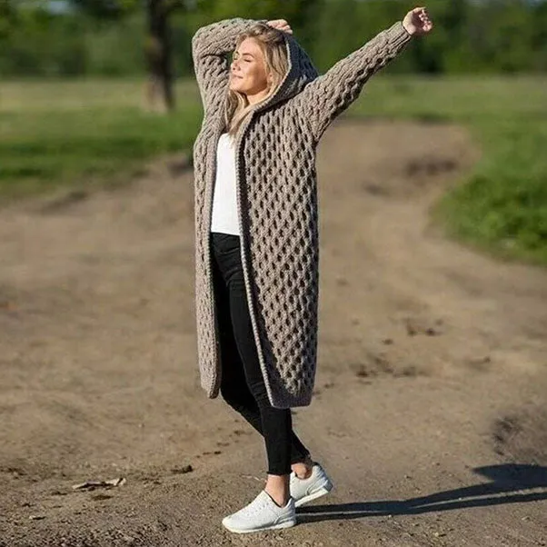 Thick Oversized Hooded Cardigan Coat