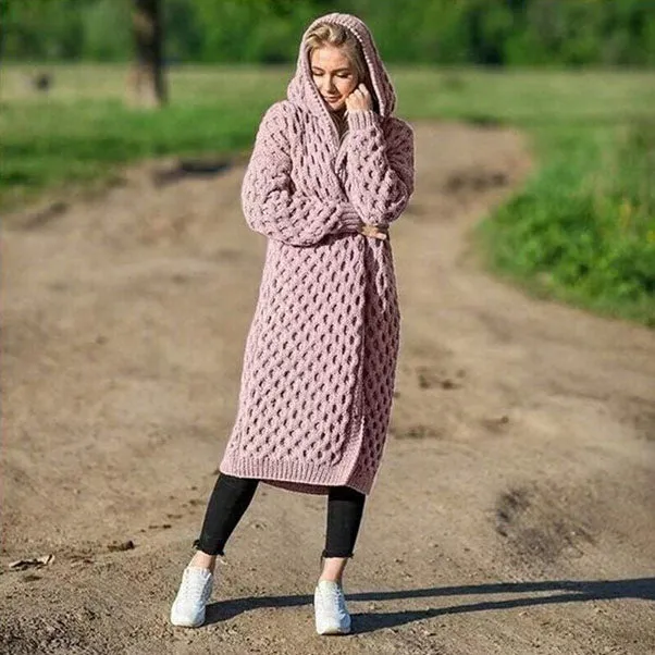 Thick Oversized Hooded Cardigan Coat