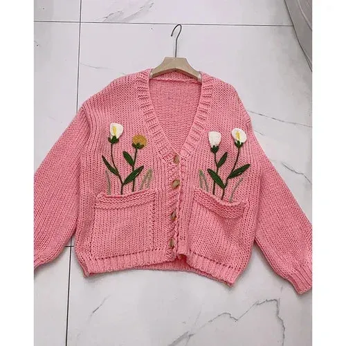 Tulip Design Women Sweaters - Ailime Designs