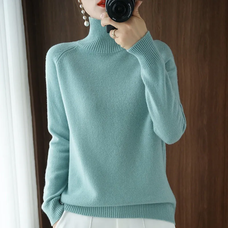 Turtleneck Pure Color Casual Sweater