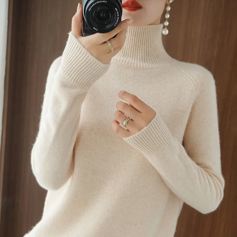 Turtleneck Pure Color Casual Sweater