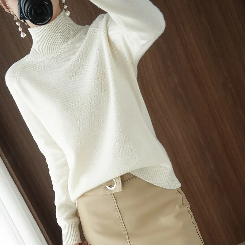 Turtleneck Pure Color Casual Sweater