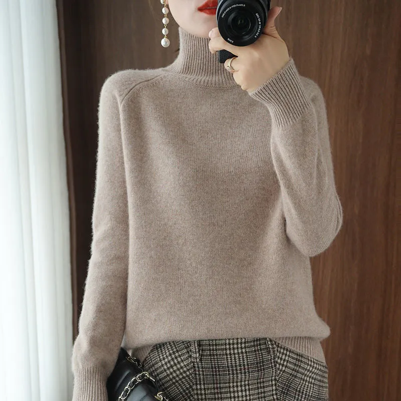 Turtleneck Pure Color Casual Sweater