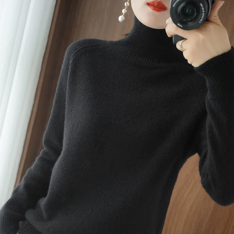 Turtleneck Pure Color Casual Sweater