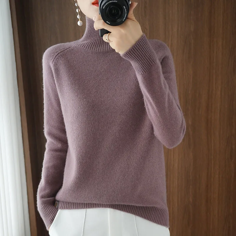Turtleneck Pure Color Casual Sweater