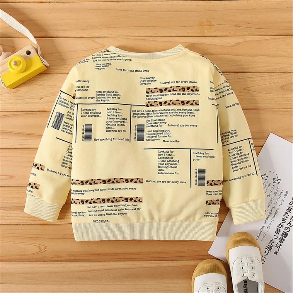 Unisex Letter Printed Crew Neck Long Sleeve T-shirts Wholesale Kidswear