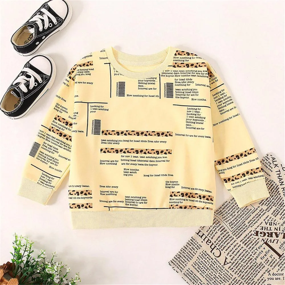 Unisex Letter Printed Crew Neck Long Sleeve T-shirts Wholesale Kidswear