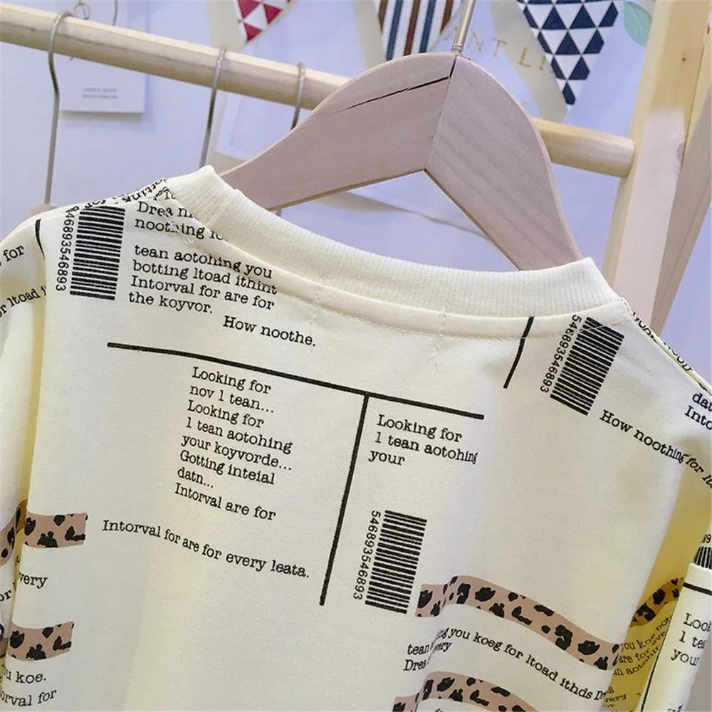 Unisex Letter Printed Crew Neck Long Sleeve T-shirts Wholesale Kidswear
