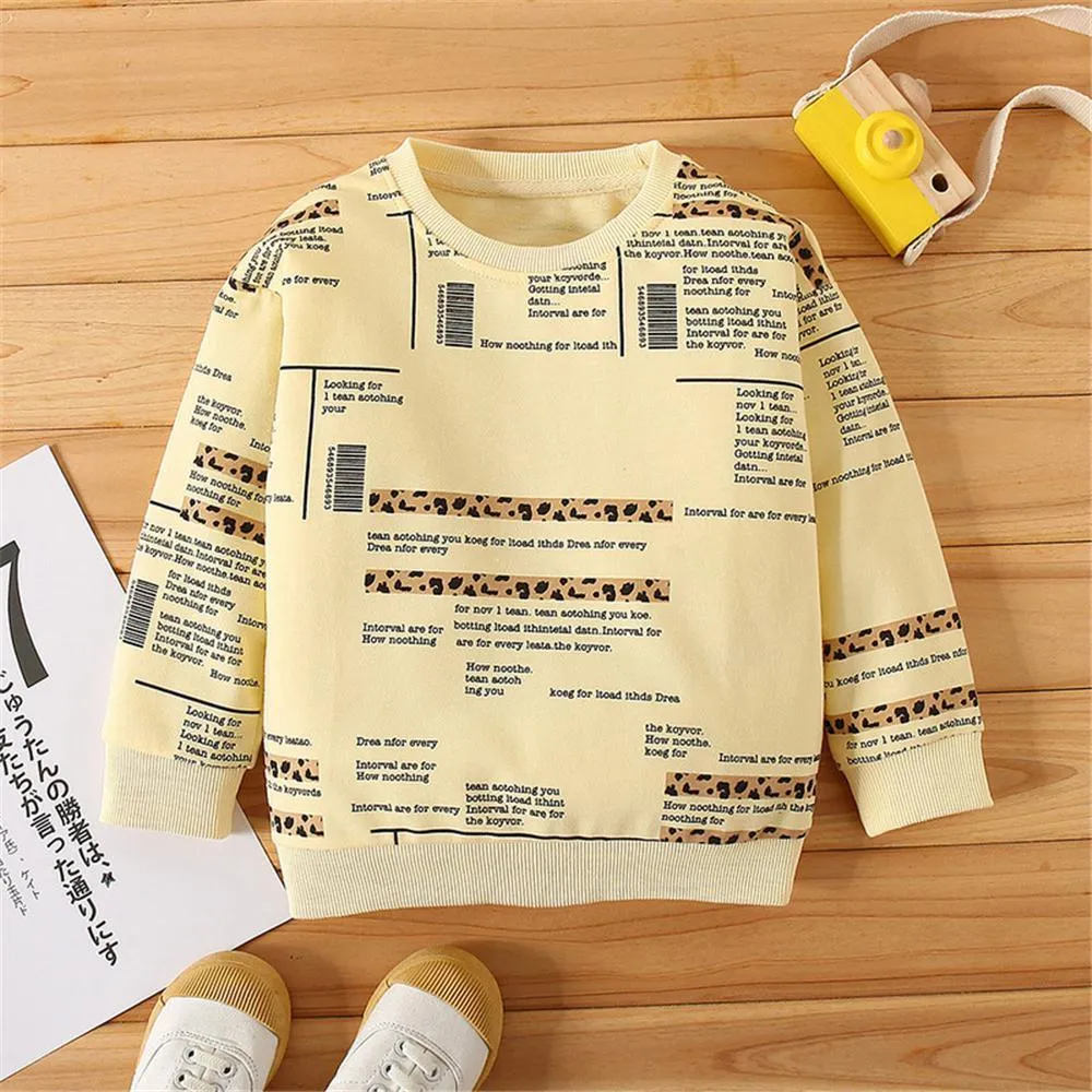 Unisex Letter Printed Crew Neck Long Sleeve T-shirts Wholesale Kidswear
