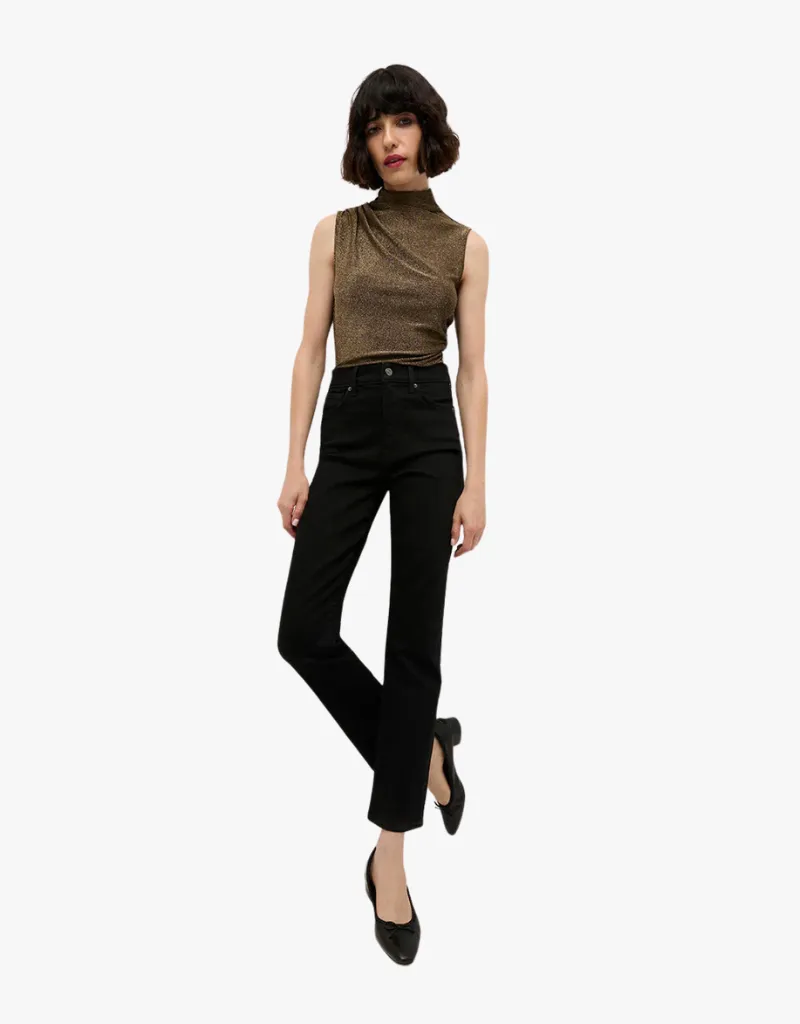 Veronica Beard Mylie Sleeveless Top in Antique Gold Lurex