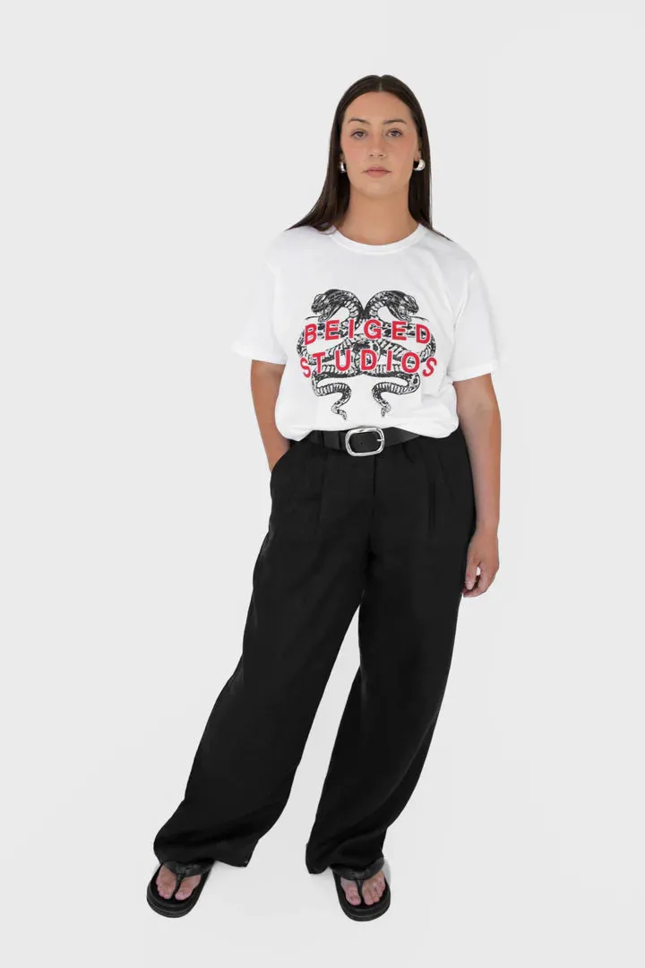 Vintage White Snake Tee White