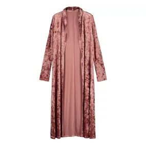 Womens Long Sleeve Velvet Open Front Casual Cardigans