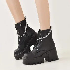 Women'S Platform Chunky Heel Gothic Boots 09572096