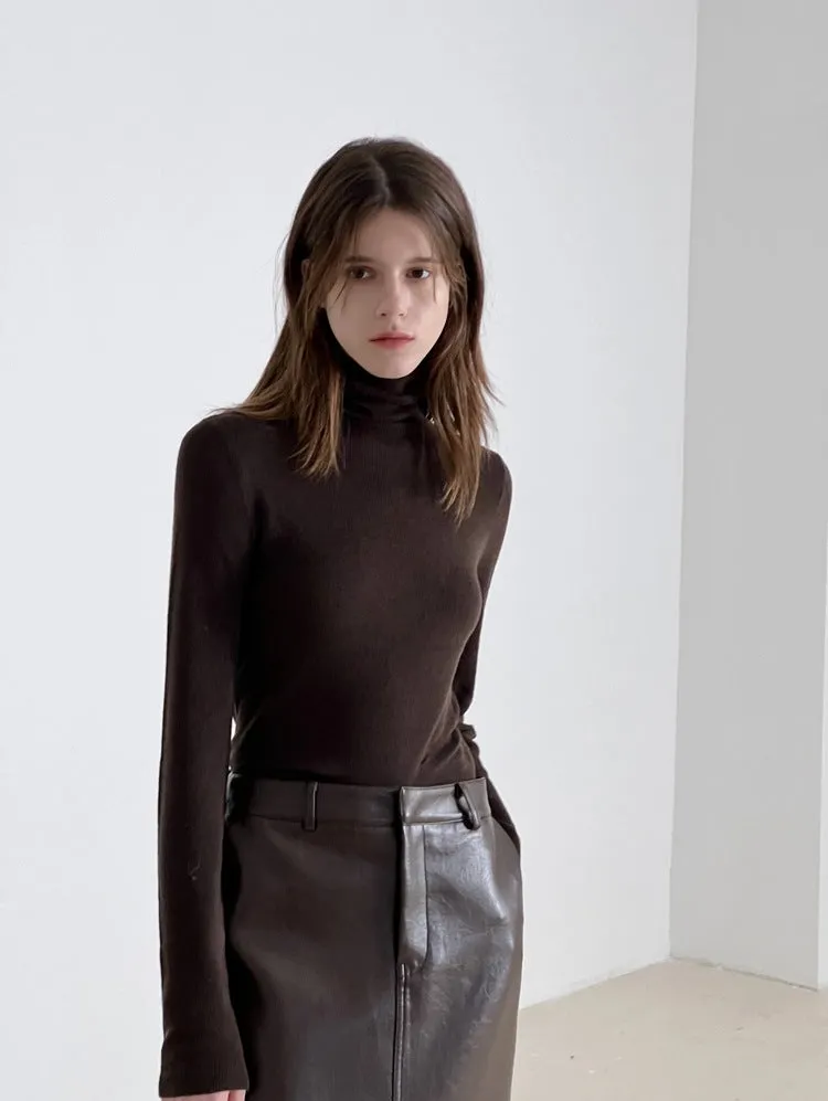 Wool Stretch Slim-Fit Turtleneck Sweater