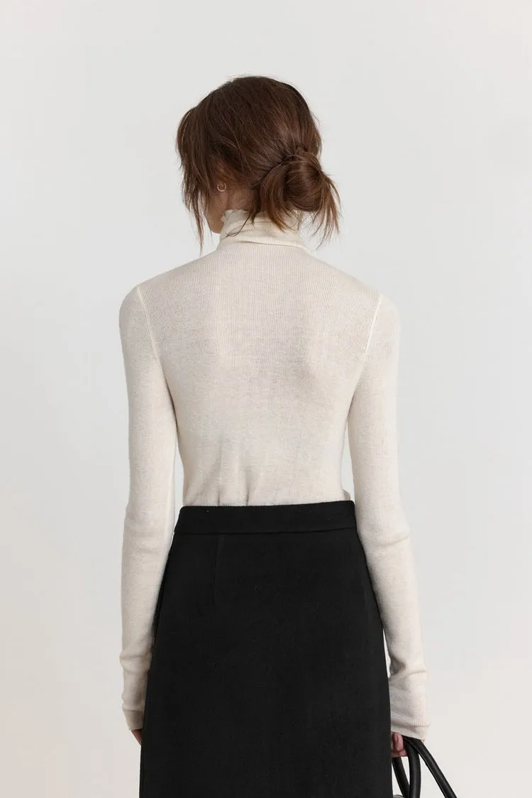 Wool Stretch Slim-Fit Turtleneck Sweater