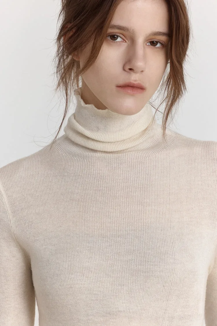 Wool Stretch Slim-Fit Turtleneck Sweater