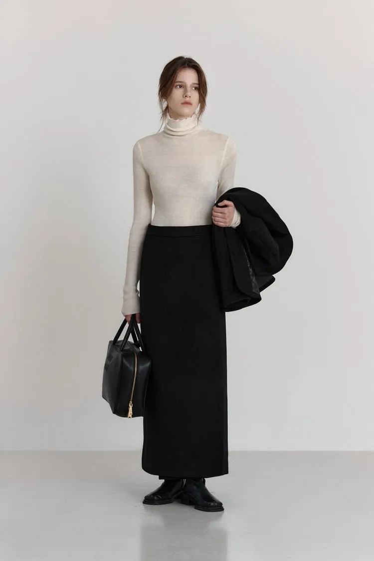 Wool Stretch Slim-Fit Turtleneck Sweater