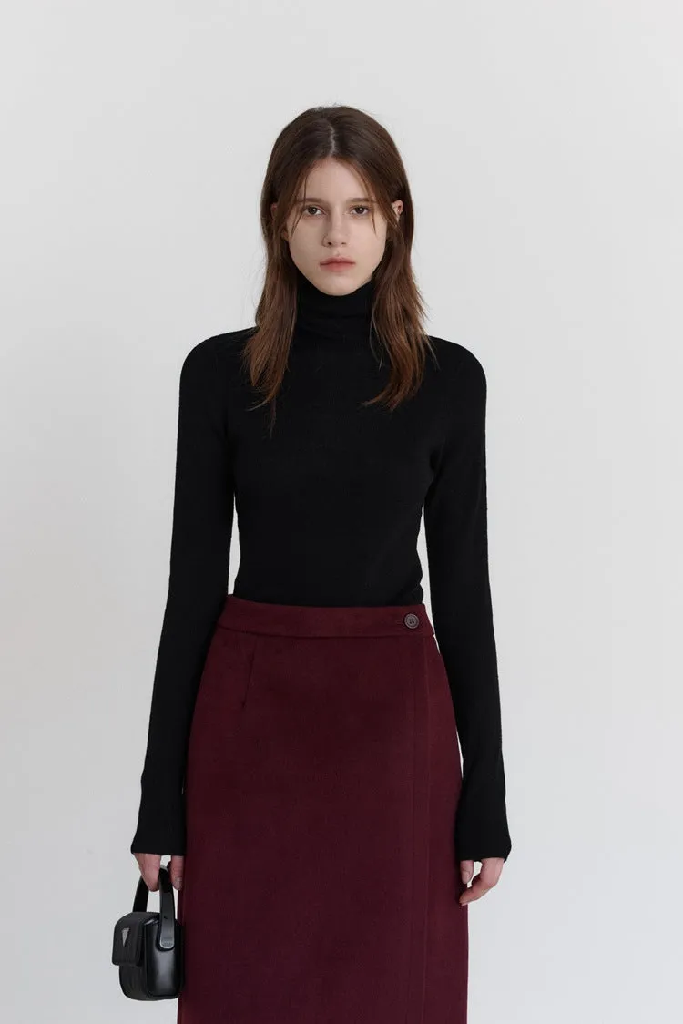 Wool Stretch Slim-Fit Turtleneck Sweater