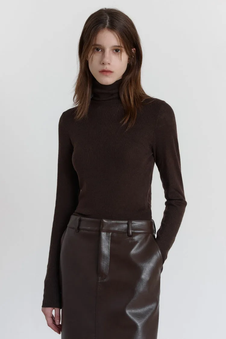 Wool Stretch Slim-Fit Turtleneck Sweater